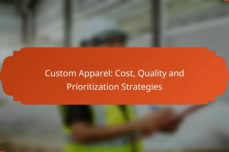 Custom Apparel: Cost, Quality and Prioritization Strategies