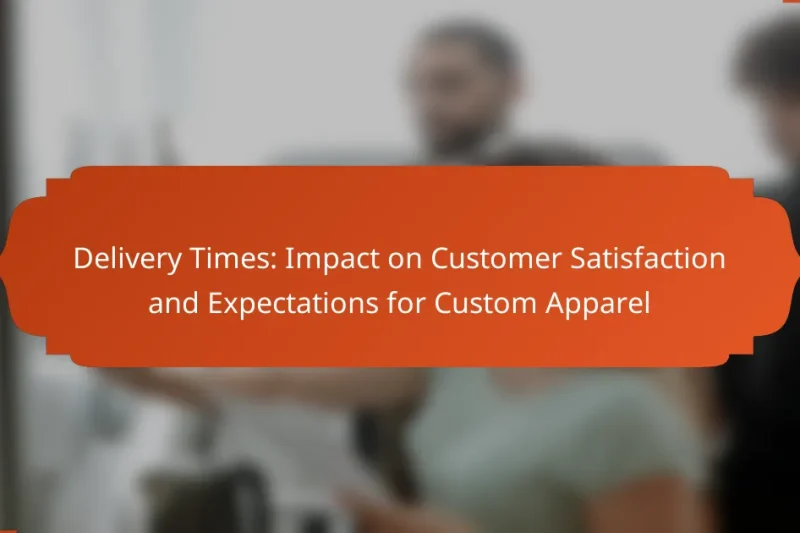 Delivery Times: Impact on Customer Satisfaction and Expectations for Custom Apparel