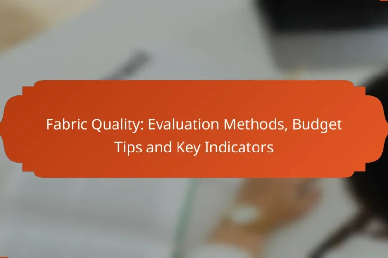 Fabric Quality: Evaluation Methods, Budget Tips and Key Indicators