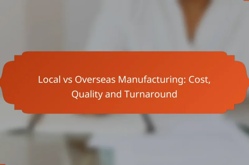 Local vs Overseas Manufacturing: Cost, Quality and Turnaround