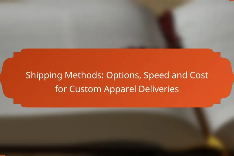 Shipping Methods: Options, Speed and Cost for Custom Apparel Deliveries