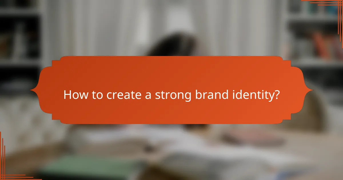 How to create a strong brand identity?