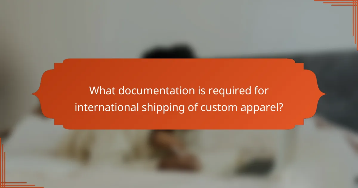 What documentation is required for international shipping of custom apparel?